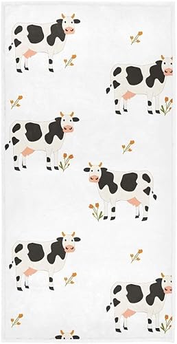 フェイスタオル 薄手 タオル 人気 おしゃれ 抗菌防臭 乳牛 ホワイト 速乾 子供 こども ふわふわ 耐久性 装飾