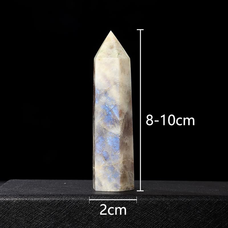 Columna hexagonal de piedra lunar azul oscura para decoración del hogar 3