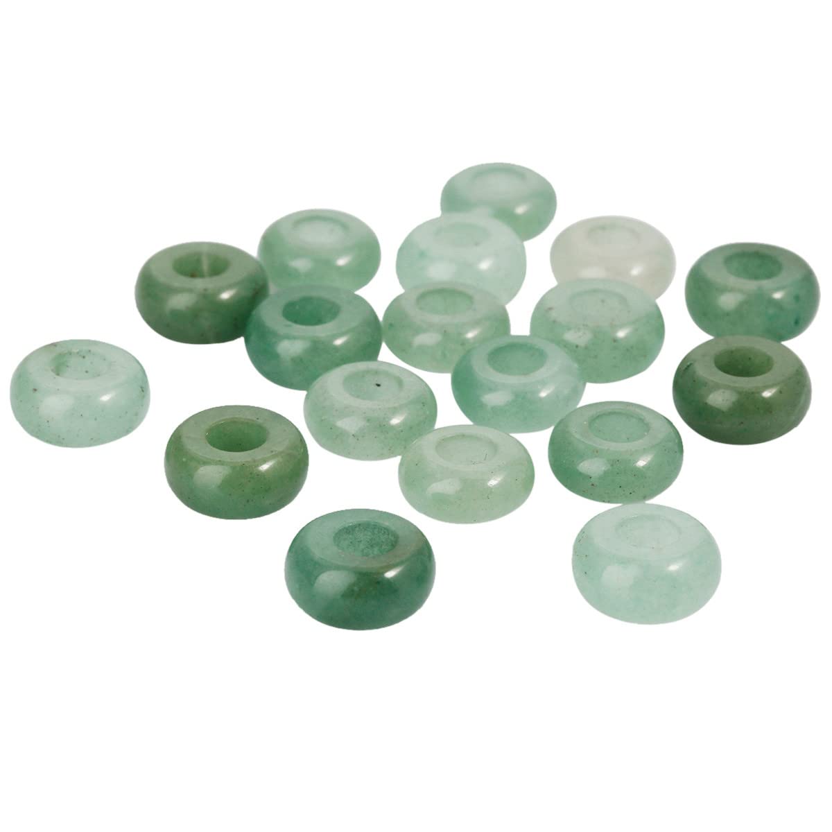 Nupuyai Green Aventurine Large Hole Stone Rondelle Loose Charms fits Bracelet - Image 3