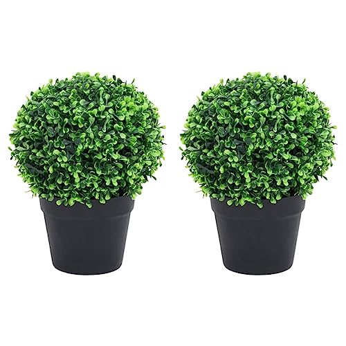 Générique Plantes de buis Artificiel 2 pcs avec Pots Boule Vert 27 cm,Maison & Jardin,Décorations,Fleurs & Plantes artificielles,Vert,2.6 KG,336520