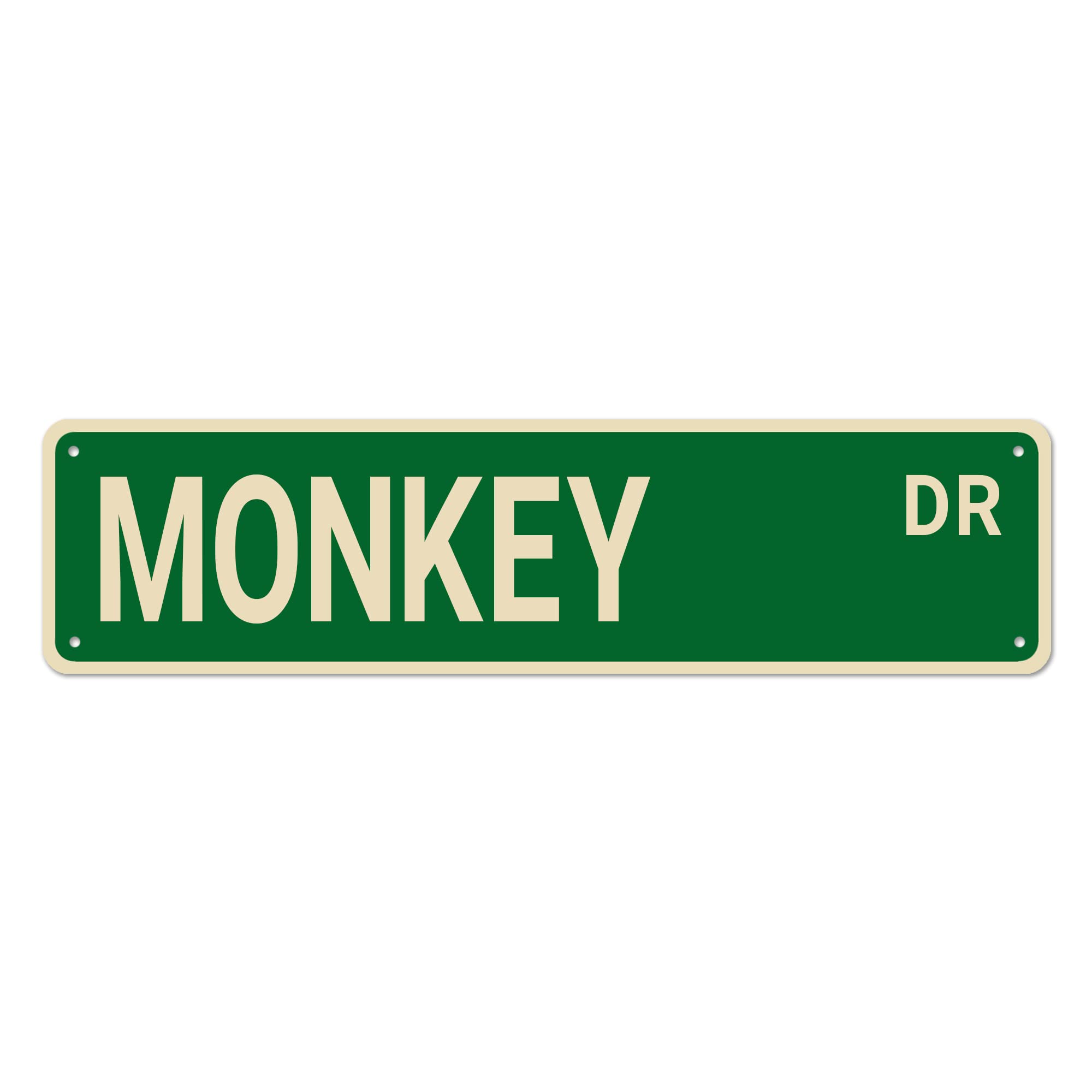fuxinglin Monkey Dr Street Signs, Monkey Decor Monkey Sign Monkey Gift, Funny Wall Decor for Home/Bedroom/Man Cave, Quality Metal Signs 16x4 Inch