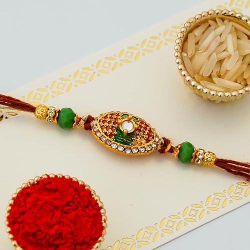 Image of eCraftIndia Multicolor Designer Rakhi for Brother | Raksha Bandhan Rakhi for Bhaiya Bhabhi Bhai Kids