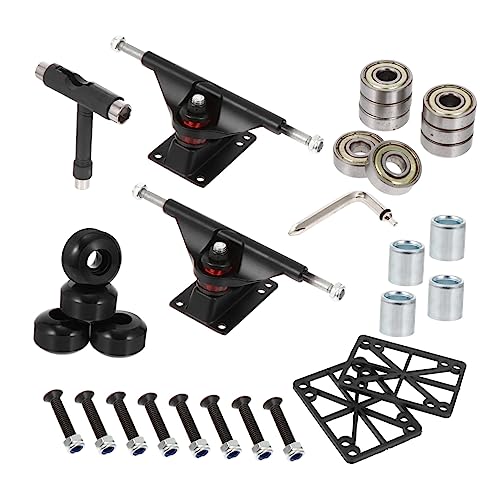 Abaodam Skateboard Bridge Bracket Complete Parts Set Bearings Wheels High Load Capacity Random Style