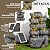 5 Tiered Solar Powered Water Fountain, Solar Water Fountain Outdoor Garden Cascading Rock Water Fall Fountains Outside with Lights for Backyard, Patio, Deck, Porch, 24" H x 13.39" L x 9.6" W