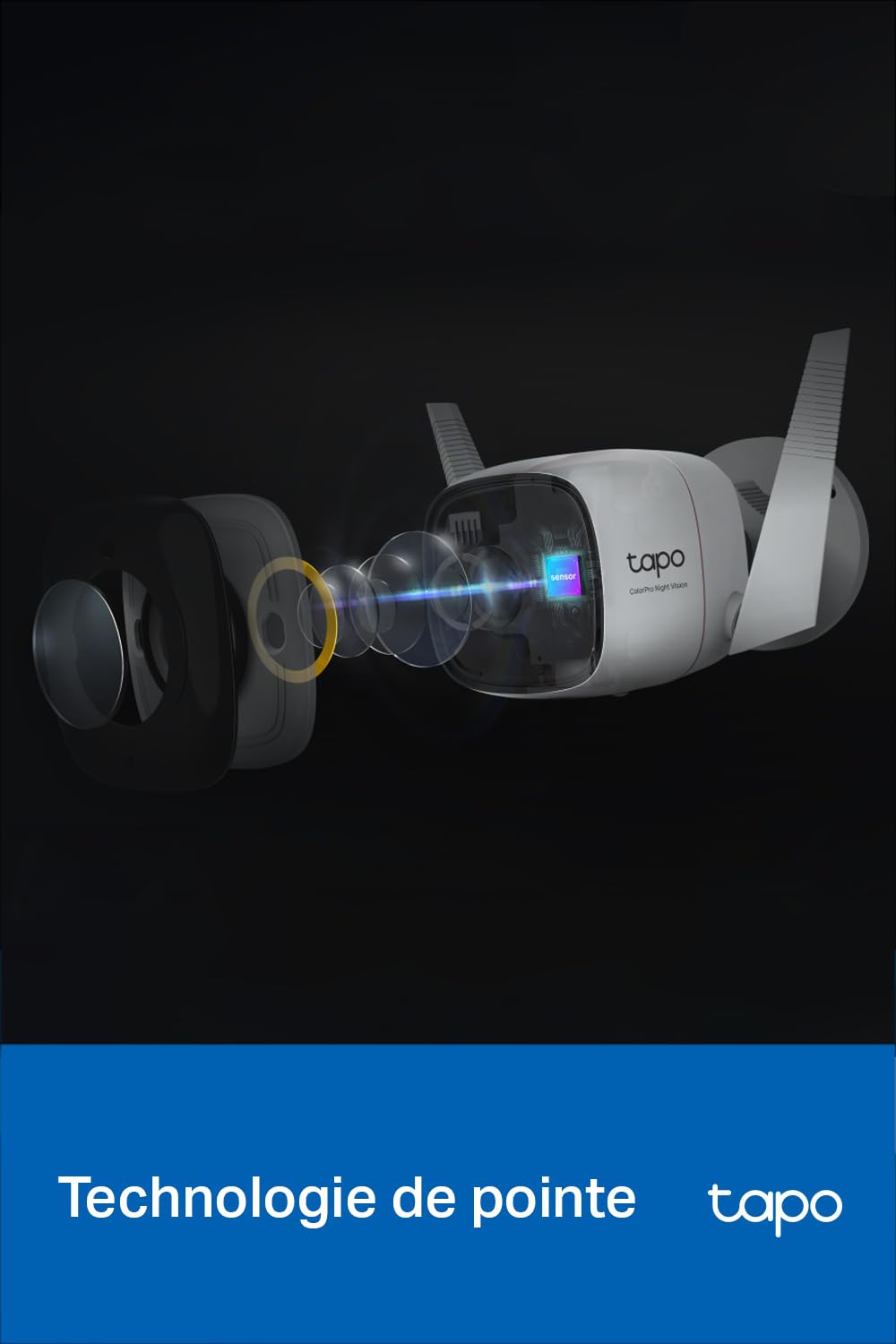 Tapo C325WB Caméra de Surveillance WiFi extérieure 2K, Vision Nocturne ColorPro, Objectif à Super Ouverture, détection IA, détection de Mouvement, IP66, Notification d'alarme, Audio bidirectionnel