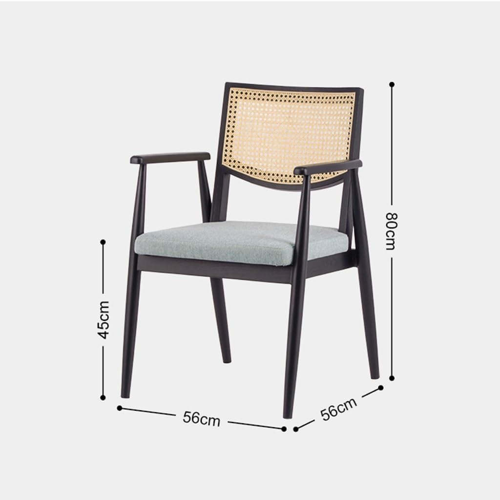 TemkIN Solid Wood Rattan Chair, Comfort Balcony Leisure Chair, Lazy Balcony Backrest Armchair, Home Portable Seat Chair, Outside Patio Dining Chairs