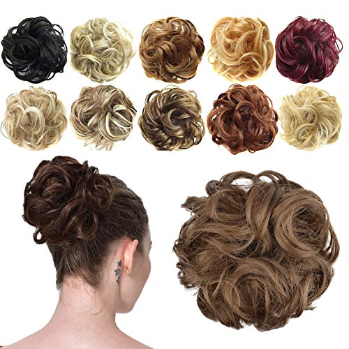 FESHFEN Synthetic Hair Bun Extensions Messy Hair Scrunchies Hair Pieces for Women Hair Donut Updo Ponytail