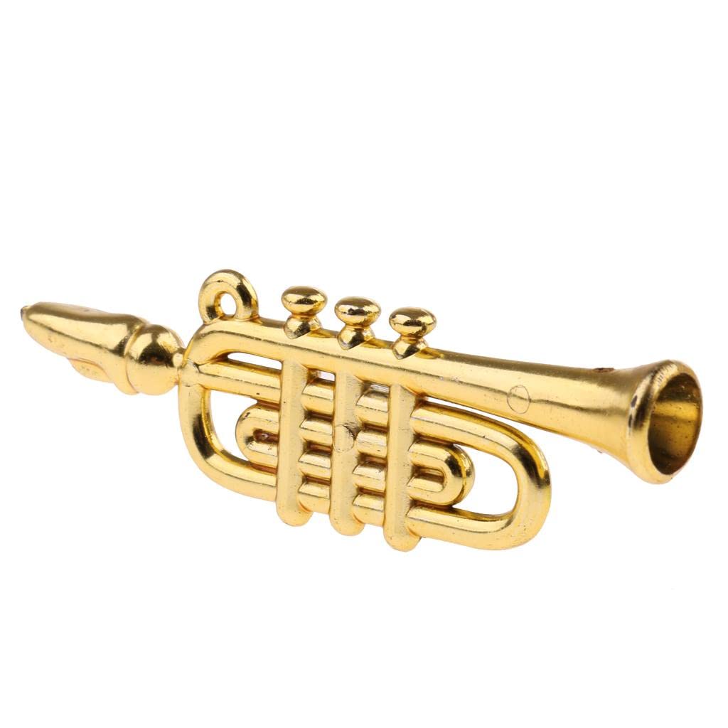MYADDICTION 1/12 Dollhouse Miniature Musical Instrument Plastic Bend Brass Model Figures Toy Accessory Collectibles
