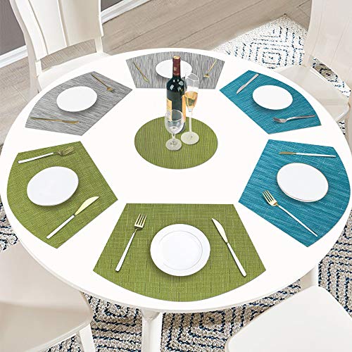 Tapetes redondos de PVC em formato de cunha para mesa redonda decorativa jogo de mesa para mesa de j