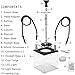 Wide Open for Easy Clean Hookah Set with Everything - ASANMA Updated Cube Modern Shisha include Silicone Phunnel Bowl Silk Pipe Coal Tongs Remote LED Light for Great Smoking