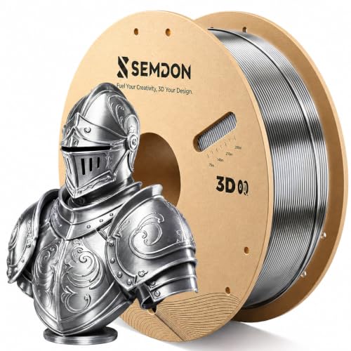 Image of 2026 New PLA Filament, SEMDON Multicolor Coextrusion 3D Printer Filament, Dimensional Accuracy + /- 0.02mm (Silver)
