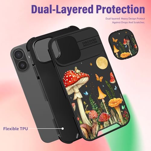 Image of Funermei for iPhone 17 Case - Women Girls Cute Phone Cover Pretty Girly Aesthetic Black Butterfly Unique Design with Slide Camera Cover and Dual Protection Funda for iPhone 17 Case