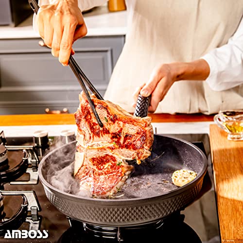 Amboss 11 Inch Nonstick Frying Pan –Reinforced With Titanium And Diamond Non Stick Coating Skillet Pan – No Pfoa Or Ptfe – 4Mm Heavy-Gauge Body Super Easy Clean Fry Pan – Black #TOP1