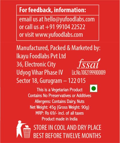 Image of Yu Foodlabs-Instant Halwa-Ready To Eat-Gajar Halwa-Instant Dessert Mix-No Preservatives-100% Natural & Veg-Indian Sweet In 3 Mins-45 Grams (Pack of 2)