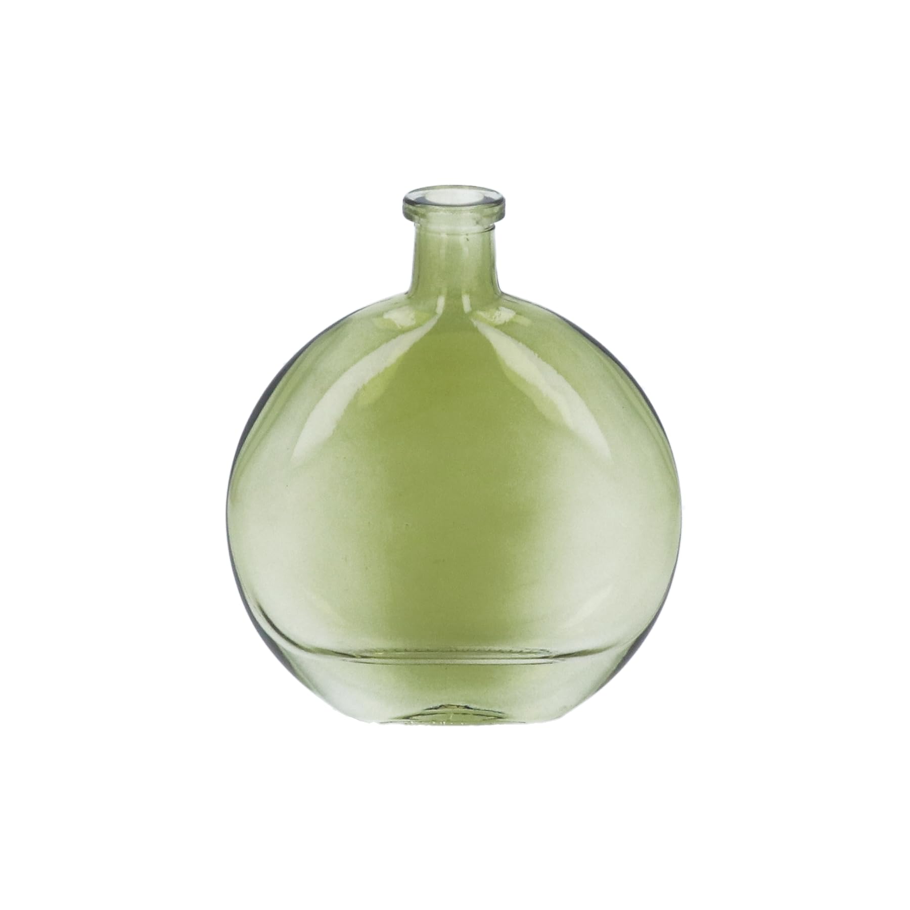 Gisela Graham Olive Green Glass Disc Bud Vase