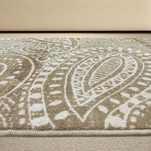 Image of Welspun Wonder-Full Polyester Carpet for Hall, Bedroom & Dining Area | 981 GSM | Anti-Skid | 2x5 Feet | Light Brown