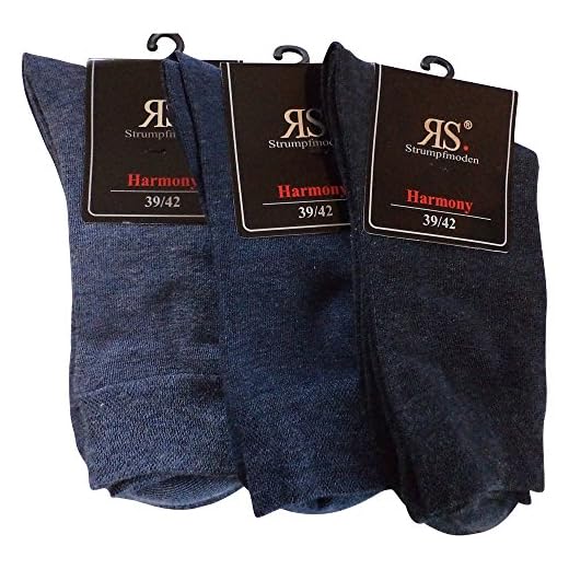 6 Paar Socken Pia RS Harmony Herrensocken ohne Naht Softrand (39-42, Blau-töne)