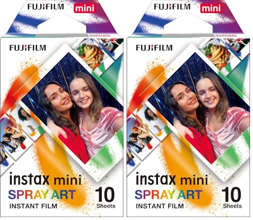 Fujifilm instax Mini Film Spray Art Border, 10 Shot Pack Multicolore (Lot de 2)