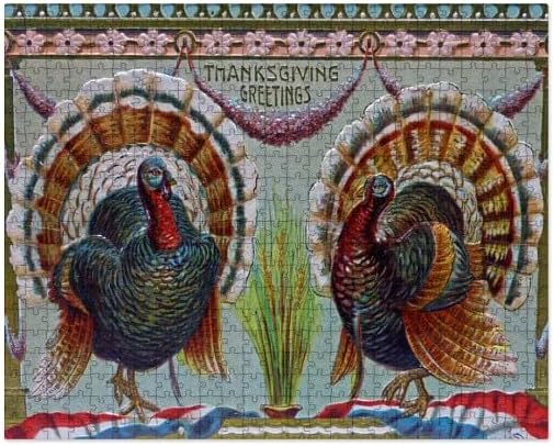 CafePress Thanksgiving Greetings 1906 500 Piece Jigsaw Puzzle