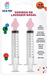 Kit 2 Seringas para Lavagem Nasal com Bico de Silicone adulto e infantil