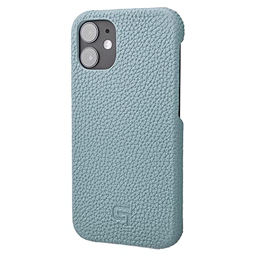 【GRAMAS】iPhone 12 Pro Max/iPhone 12 Pro/iPhone 12 / iPhone 12 mini ケース 本革 手帳 耐衝撃 ワイヤレス充電 QI充電 カメラ保護 (iPhone 12 mini, Baby Blue)