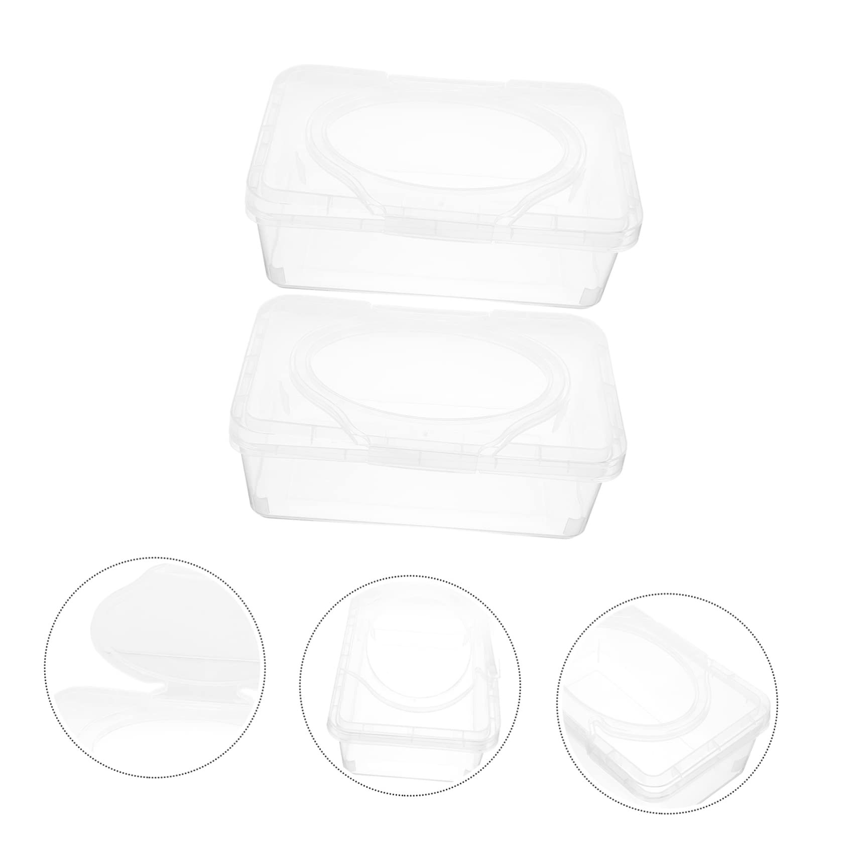 Dispensador de Toallitas para Ñiño con Tapa, Caja Organizadora de Pp, Gran Volumen y Resistente, 2 Unidades para Baño y Cajones