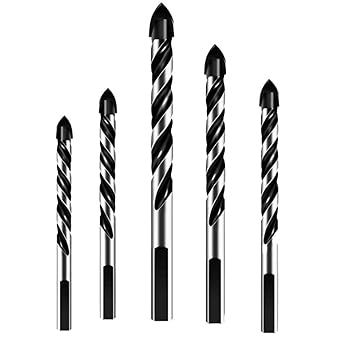 Quality 5 Pieces Multi-Material Tungsten Carbide Drill Bit Set for Porcelain Ceramic Tile,Concrete,Brick,Glass,Plastic Masonry