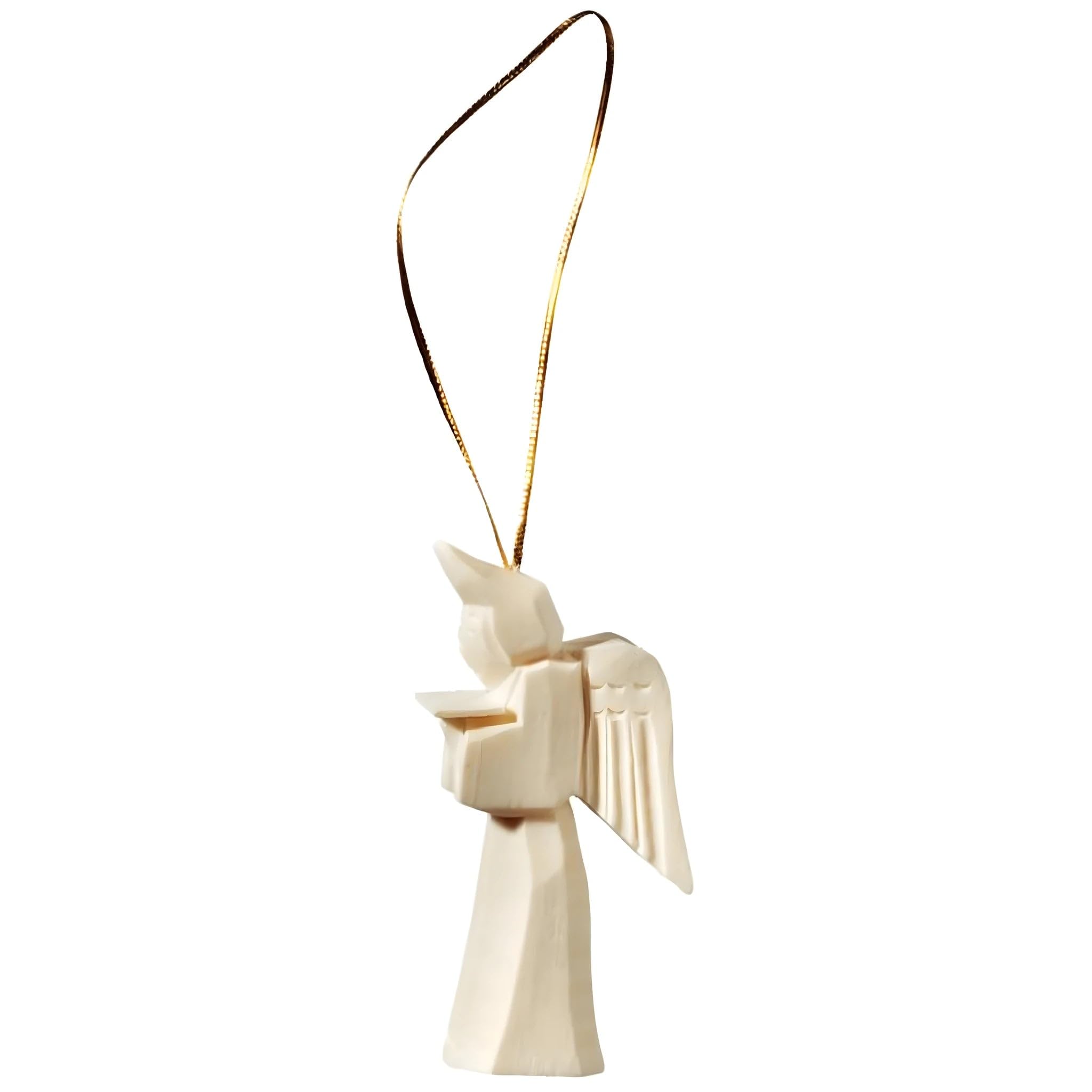 Dolfi | Linden Angel for Tree Hanging 10 cm | Natural Wood in Val Gardena | Nativity Figure