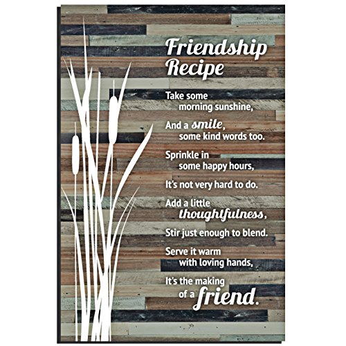 Lela & Ollie Friends Wood Plaque Inspiring Quotes (6 x 9 Inches)