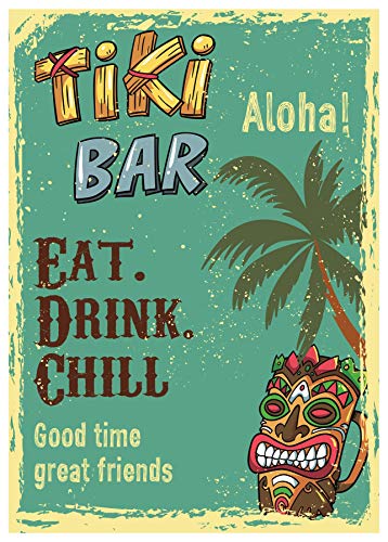 Bang Tidy Clothing Metal Bar Signs Tin Plaque Vintage Style - Ideal Accessories for Home Bar Pub Shed Man Cave Gift - 3 Sizes Tiki Bar