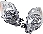 Evan-Fischer Headlight Set of 2 Compatible with 2007-2008 Toyota Yaris Clear Lens Halogen