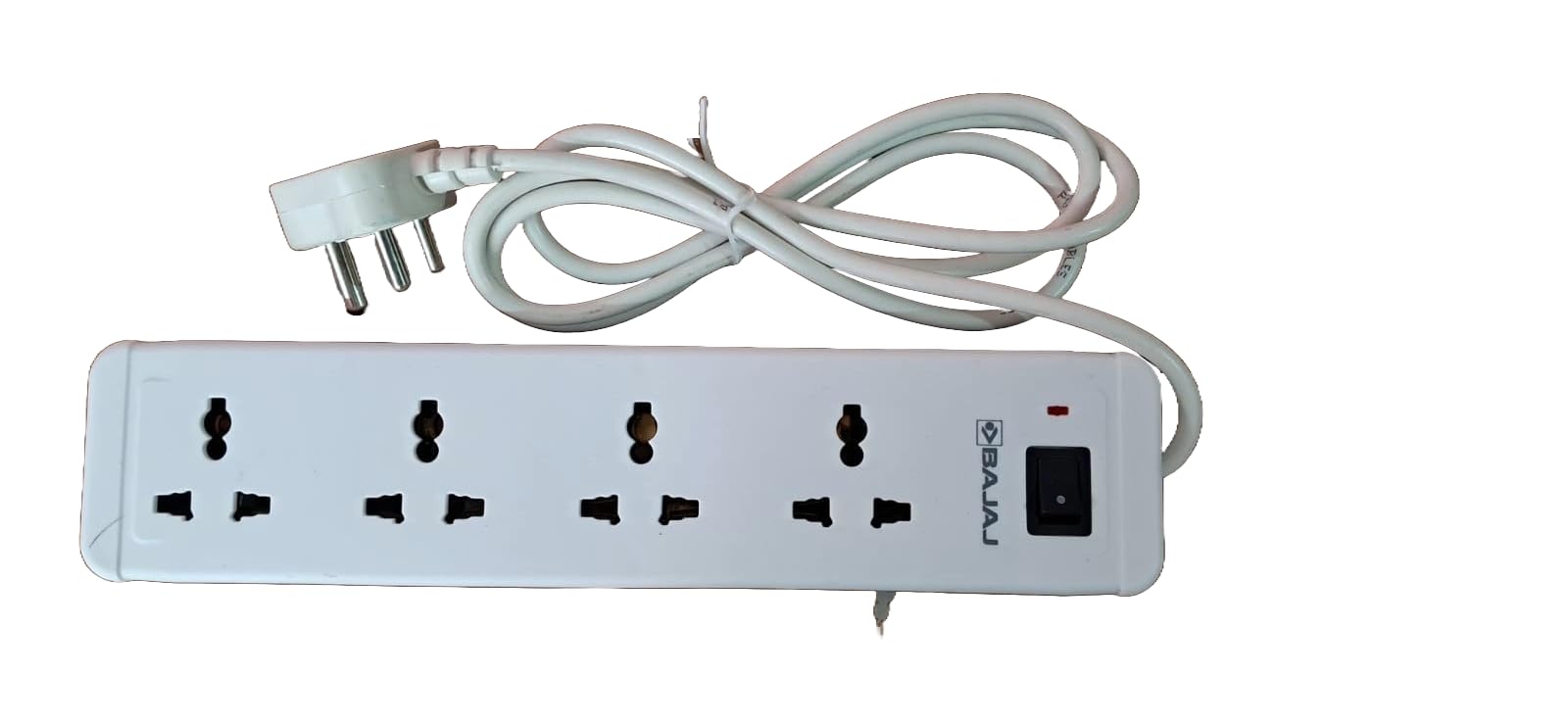 Bajaj Alluro Power Strip with 1.5 Meter Long Cable | Four 3-Pin Universal Sockets | Fire Retardant Cable | 6 Months Warranty | Pack of 1, White-image-33