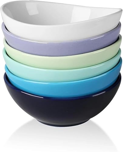 Miniatura 7 de amHomel - Juego de tazones de postre de 10 oz, 18 oz y 28 oz, de porcelana, para postres y aperitivos, tazones para comida de niños