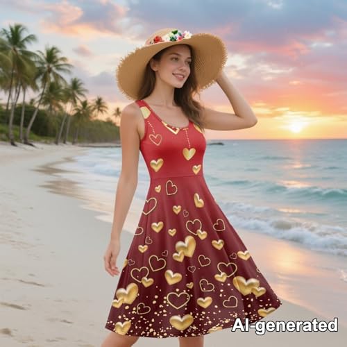 Image of Hawaii Matching Couple Outfits Husband and Wife Clothing Fashionable Mens Casual Shirts Hawaii Dress with Soft Fabric