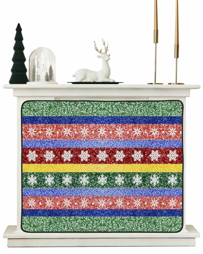 Lsrtoss Christmas Boho Colorful Magnetic Fireplace Cover, Stops Heat Loss
