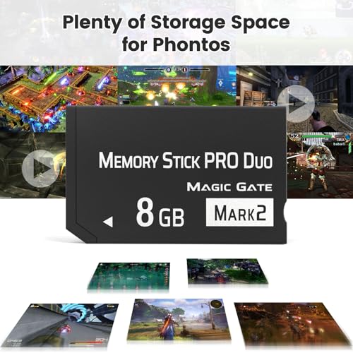 Original 8GB Memory Stick Pro Duo MARK2, High-Speed Memory Stick Duo Compatible with PSP1000 2000 3000 and Works for Cybershot DSC Camera Memory Stick Cards