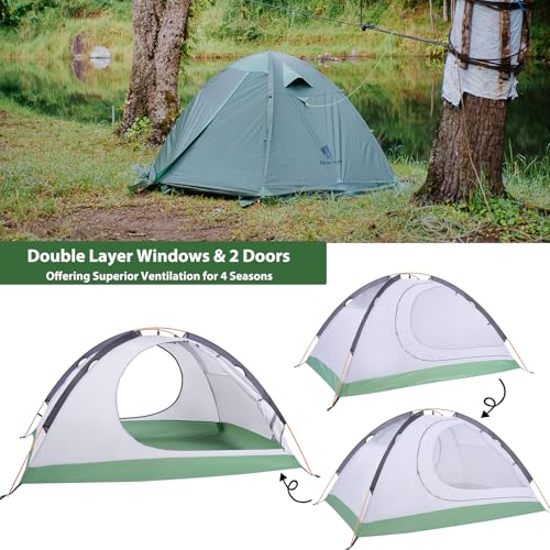 GEERTOP Ultralight 2 Person Backpacking Tent 4 Season Waterproof Camping Tent の商品画像 2