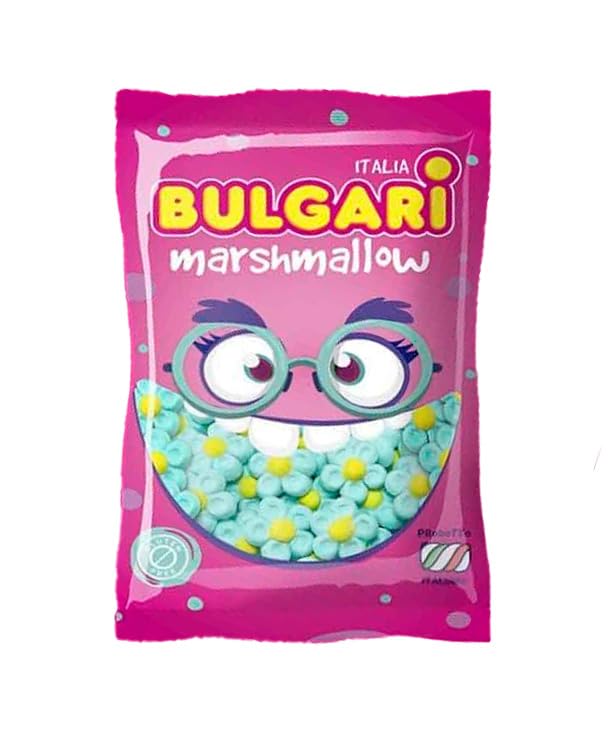 iChuches | Marshmallow - Nubes Dulces | Margaritas o Mariposas | Ideal para Mesas Dulces, Bolsas De Cono, Decoración Fiestas | 100 Unidades. (Margaritas Azules)