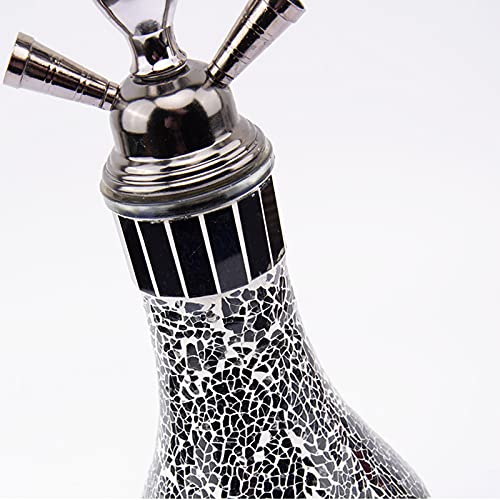 AMAZOM Shisha-Set Mit 2 Schläuchen - 21,65"Tragbares Komplettset Mit Glasvasenboden, Shisha-Keramikschale, Holzkohlenhalter, Lederrohr, Mundspitzen,Blau – Bild 8