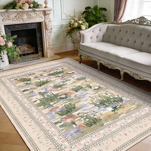 Tapete Floral Garvee 8x10 Lavable para Sala miniatura 6