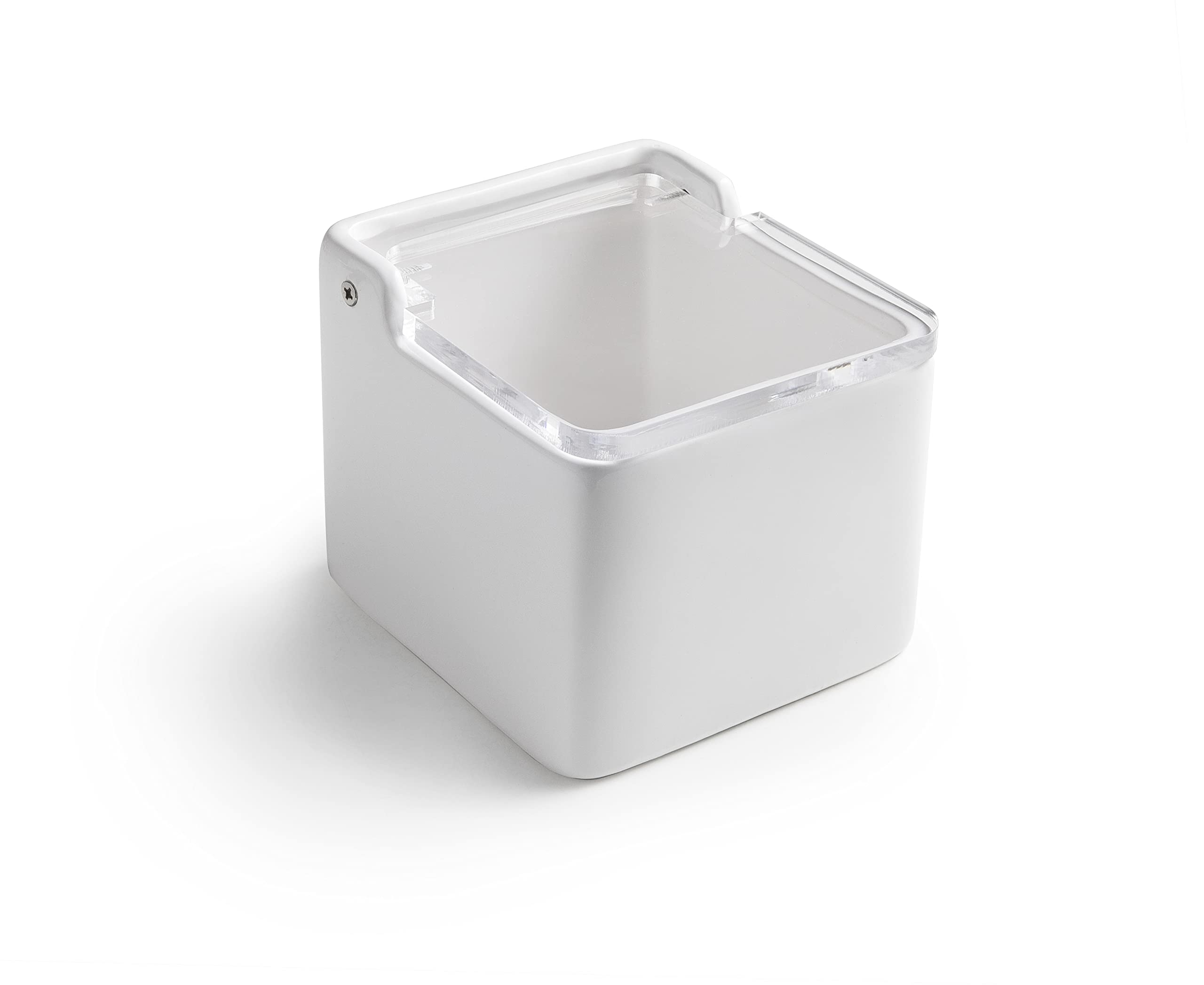 Salière acrylique Ibili avec couvercle pour une table colorée en terrasse