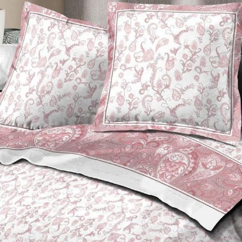 Alpes Blanc - Parure de draps Flanelle 4 pièces Fleuris Rosier