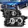 AmeriLite for 2006-2010 Dodge Charger Dual Xtreme LED Halo Rings Projector Black Replacement Headlights Set - Passenger and Driver Side