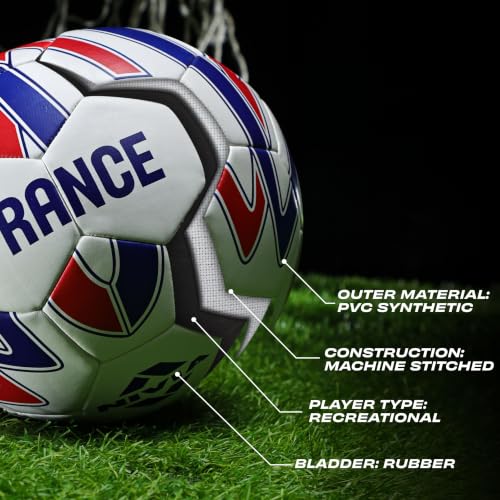 Image of Nivia Kross World Football (France) Training Ball, 32 Panels, Durable Rubber Hand-Stitched, Latex Bladder, As Per AIFF Standards, to Play On Both Natural and Artificial Grass (Size - 5, White)