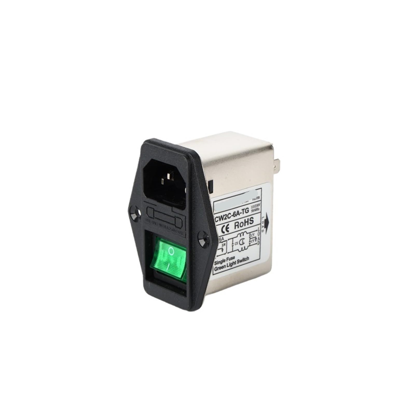 Filtro CW2C-6A-TG interruptor de fuente conmutada verde 220V 3
