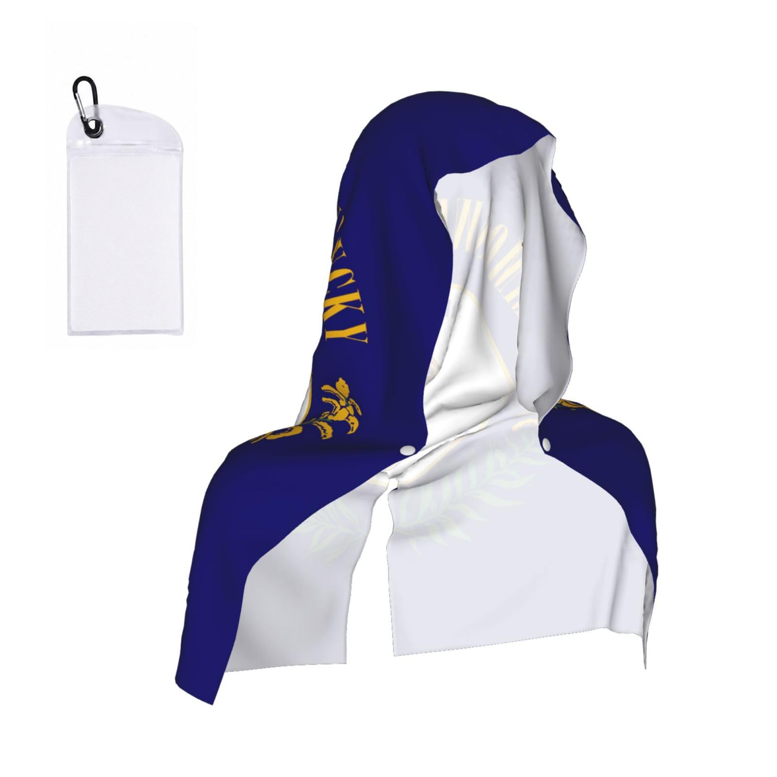 DUWAA Kentucky State Flag Print Cooling Hooded Sports Towel, 30×60cm Quick Drying Summer Cool Head Wrap For Neck And Face