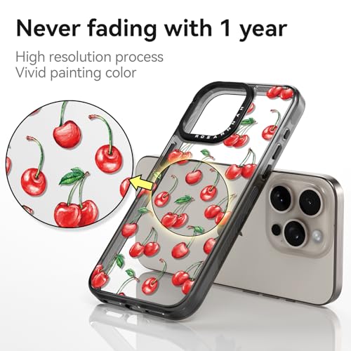 Coque iPhone 15 Pro Max cerise protège contre les chutes