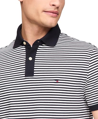 Image of Tommy Hilfiger Men's Short Sleeve Polo Shirts in Classic Fit with Stretch and Organic Pique Cotton