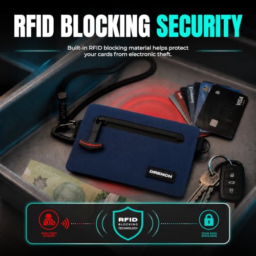 Image of Drench RFID Waterproof Floating Wallet IPX8 Dry Bag for Cards & Cash, Blue
