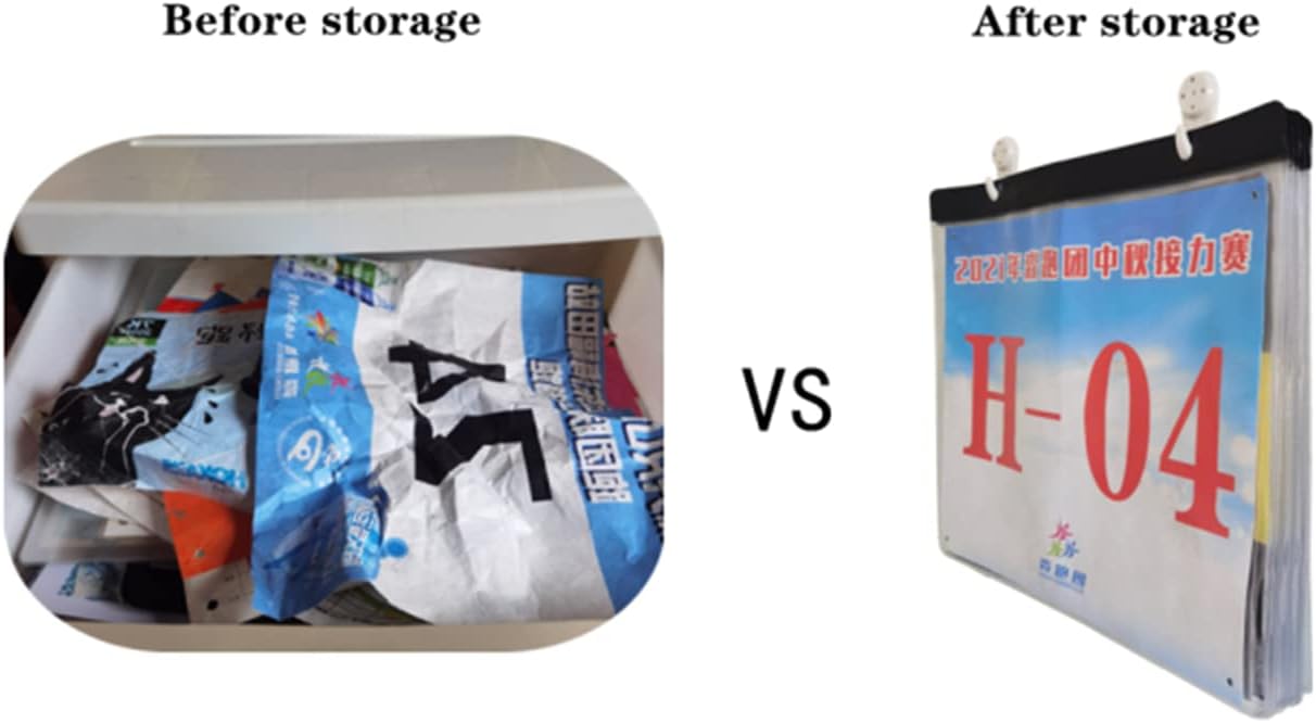 BIANJIE-Race Bibs, Medal Hanger – Displays，Bib Protection Bag, can Hold More Than 20 Bibs, Protective Bib, Easy Installation Without Damage